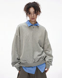 Boxy Fit Henley Collar Sweatshirt | Inflation Streetwear INFLATION