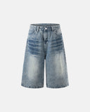 whisker wash baggy jorts front view