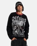 Gothic Graphic Studded Waffle T-Shirt | Inflation Streetwear