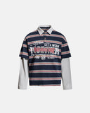 Retro Graphic Layered Polo T-Shirt | Inflation Streetwear