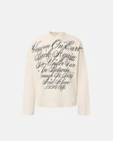 apricot distressed script graphic waffle t shirt front view