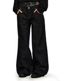 Double Waist Raw Denim Straight Leg Jeans | Inflation Streetwear INFLATION