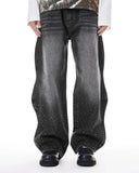 Rhinestone Wavy Baggy Jeans I Inflation Streetwear INFLATION