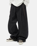 Belted Contrast Stitch Barrel Jeans | Inflation Streetwear