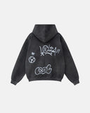 INFLATION Graffiti Washed Zip Up Hoodies INFLATION