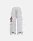 Cross Print Baggy Sweatpants | Inflation Streetwear INFLATION