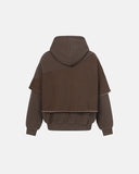 Washed Layered Raw Edge Boxy Hoodie | Inflation Streetwear