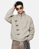 Washed Metal Clasp Boxy Jacket | Inflation Streetwear