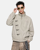 Washed Metal Clasp Boxy Jacket | Inflation Streetwear