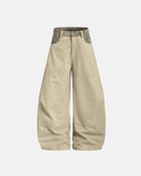 camo patchwork barrel pants