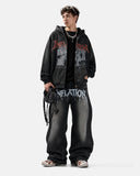 Gothic Graphic Baggy Jeans | Inflation Streetwear