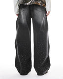 Rhinestone Wavy Baggy Jeans I Inflation Streetwear INFLATION