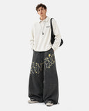 Washed Embroidered Star Barrel Sweatpants | Inflation Streetwear