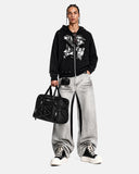 Distressed Graphic Rivet Zip Up Hoodie | Inflation Streetwear