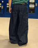 Dark Indigo Baggy Barrel Jeans | Inflation Streetwear INFLATION