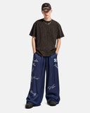 Glossy Graphic Wide-Leg Sweatpants | Inflation Streetwear