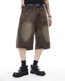 Colorful Rhinestone Washed Jeans Shorts | Inflation Streetwear INFLATION