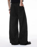 Chill Wide Leg Rhinestone Denim Pants | Inflation Streetwear INFLATION