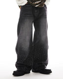 Rhinestone Wavy Baggy Jeans I Inflation Streetwear INFLATION