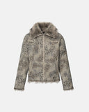Leopard Faux Fur Collar Jacket | Inflation Streetwear