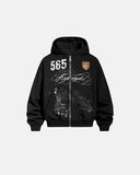 Retro Graphic Boxy Zip Up Hoodie | Inflation Streetwear