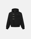 Metal Clasp Hooded Bomber Jacket | Inflation Streetwear