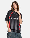 sport inspired streetwear jersey tee in black