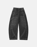 Front Striped Rhinestone Barrel Jeans | Inflation Streetwear INFLATION