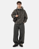 Camo Faux Fur Hooded Bomber Jacket | Inflation Streetwear