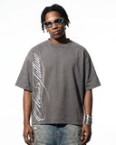 Boxy Script Graphic Washed T-Shirt | Inflation Streetwear INFLATION