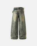 Distressed Washed Wide Leg Denim Jeans | Inflation Streetwear INFLATION