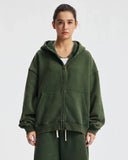 Boxy Fit Acid Washed Fleece Zip Up Hoodies | Inflation Streetwear INFLATION