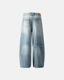baggy jeans with vertical panel construction detail