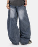 Belted Bamboo Weave Barrel Jeans | Inflation Streetwear