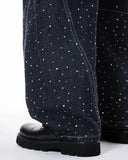 Leopard Patch Rhinestone Barrel Jeans | Inflation Streetwear INFLATION
