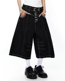 Button Fly Baggy Denim Jorts | Inflation streetwear INFLATION