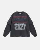 Black Acid Wash Layered Tees | Inflation Streetwear INFLATION