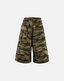 military style camouflage shorts with utility cargo design