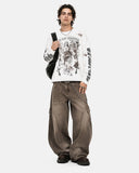Distressed Angel Graphic Waffle T-Shirt | Inflation Streetwear