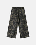 All-over camouflage pants with black side stripe detail