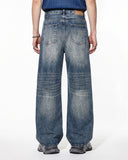 Whisker Wash Distressed Baggy Jeans | Inflation Streetwear INFLATION