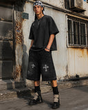 Rhinestone Straight Leg Jorts | Inflation Streetwear INFLATION