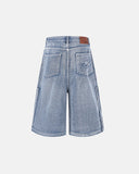 textured denim streetwear jorts