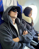 2-in-1 Travel Hoodie with Inflatable Neck Pillow | Inflation Streetwear INFLATION