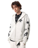 Cross PU Patch Embroidery Zip Up Hoodies | Inflation Streetwear INFLATION