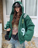 Gothic Striped Hooded Bomber Jacket  | Inflation Streetwear INFLATION
