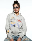 Boxy Graffiti Zip Up Hoodie | Inflation Streetwear INFLATION