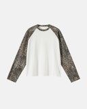 brown and gray leopard raglan waffle long sleeve t shirt options