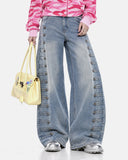 Button-Tab Washed Barrel Jeans | Inflation Streetwear
