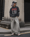 Graphic Distressed Acid Wash Layered Tshirts  | Inflation Streetwear INFLATION